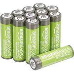 AmazonBasics – AA-Batterien mit hoher Kapazität, wiederaufladbar, 2400 mAh, 12 Stück, vorgeladen
