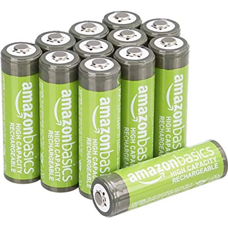 AmazonBasics – AA-Batterien mit hoher Kapazität, wiederaufladbar, 2400 mAh, 12 Stück, vorgeladen – Bild 1