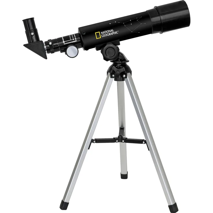 National Geographic 50-360 Teleskop mit Tischstativ aus Aluminium, 60-facher Vergrößerung und Zenitspiegel für Land- und Planetenbeobachtungen, schwarz