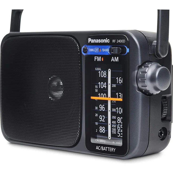 Panasonic RF-2400DEG-K Tragbares Radio mit Griff, Netz- oder Batteriebetrieb schwarz – Bild 4