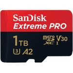 SanDisk Extreme Pro 1TB microSDXC Memory Card + SD Adapter with A2 App Performance + Rescue Pro Deluxe 170MB-s Class 10, UHS-I, U3, V30