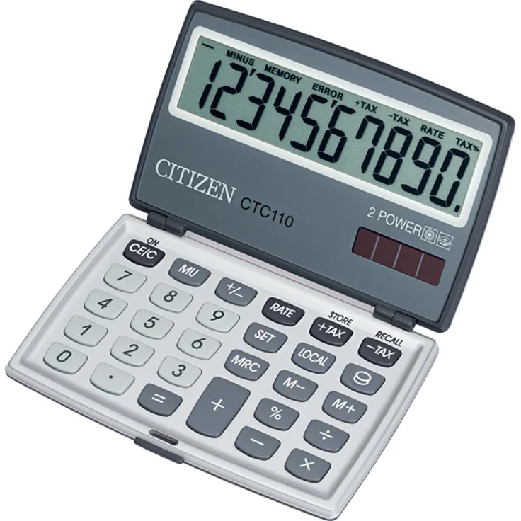 Citizen CTC110WB Klappbarer Pocketrechner, silber