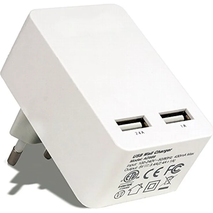 Camelion Dualer USB Steckeradapter Weiß AD569, 20000569