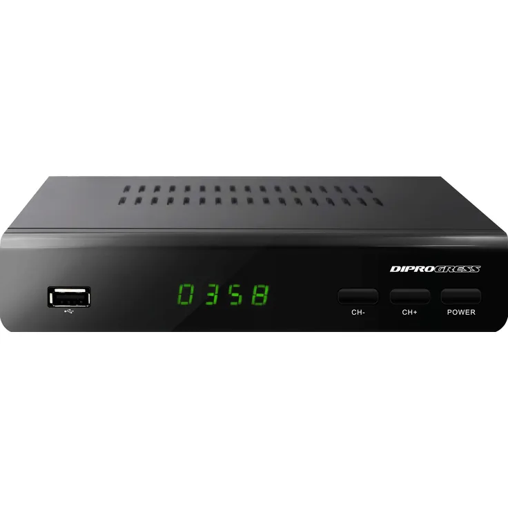 DIPROGRESS DECODER DVB-T2 HEVC H265 10bit PVR mit Universal-Fernbedienung 2 in 1 DPT203HD