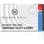 Wicked Chili Akku kompatibel mit AMV Fritz!Fon C6 - 1200mAh bis 19 Stunden Gesprächsdauer, Ersatzakku C6 ohne Kapazitätsverlust - Ersetzt Fritzfon IP Telefon original Akku A051 (Li-Ion 4,4Wh 3,7V)