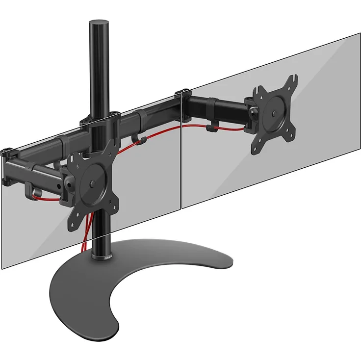 Duronic DM25D2 Monitor-Standfuß / Monitor-Erhöhung / Monitorhalterung / Tischständer für zwei LCD und LED Bildschirme oder Fernsehgeräte