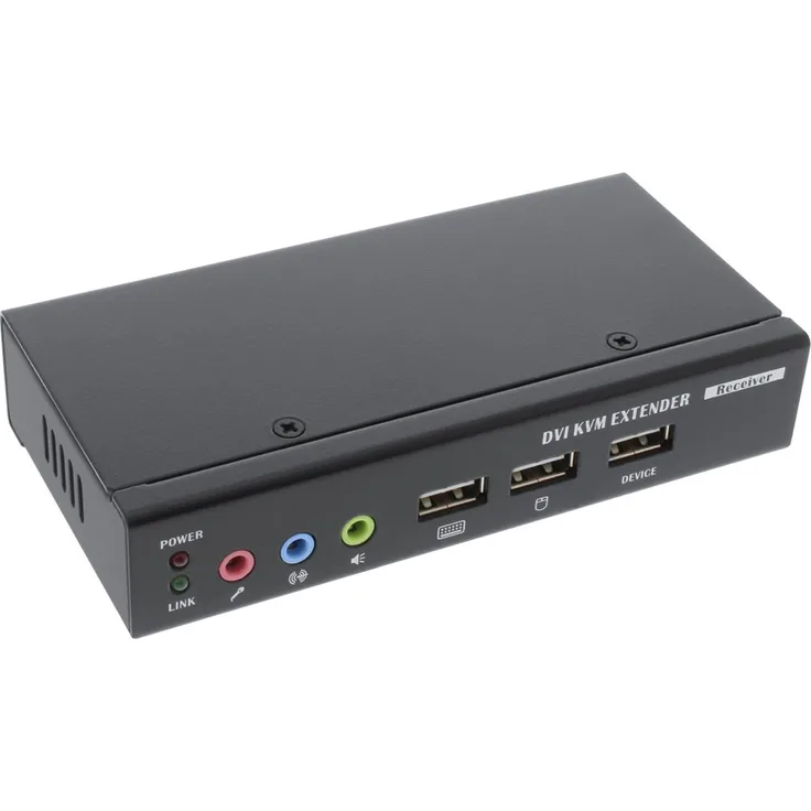 InLine 61640 DVI USB KVM Extender mit Audio (Verlängerung-auf-UTP, 50 m)