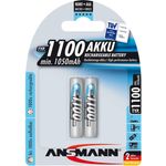ANSMANN Akku AAA Micro Typ 1100mAh - 1,2V - Leistungsstarke NiMH AAA Akkus für Geräte mit hohem Stromverbrauch - wiederaufladbare Batterien AAA ideal für Blitzgerät Kamera & Fernbedienung - 2 Stück