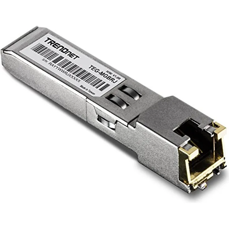 TRENDnet 1000BASE-T RJ-45 Kupfer SFP Modul, 100m (328 Fuß), Im laufenden Betrieb austauschbar, IEEE 802.3ab, Unterstützt Datenraten bis zu 1.25Gbps, TEG-MGBRJ