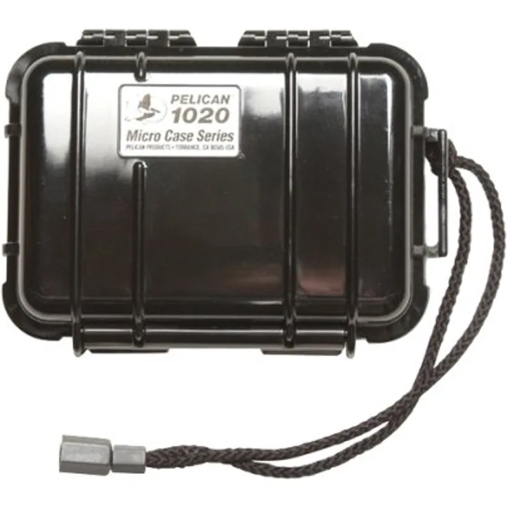 PELI 1020 Wasserdichtes Micro Case Schutzetui, IP67-Zertifiziert, 0,5L Volumen, Hergestellt in den USA, Schwarz- Schwarze Gummieinlage