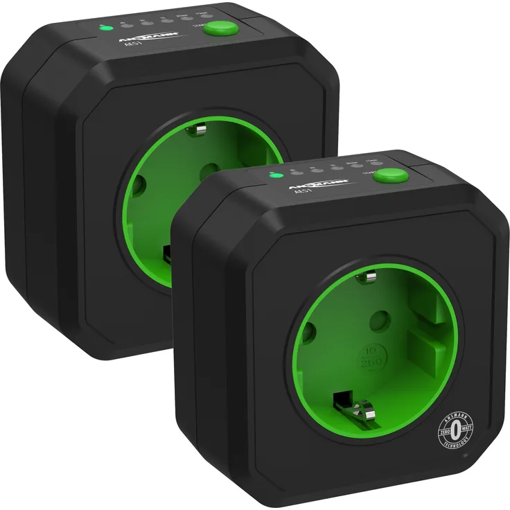 ANSMANN Timer-Steckdose Energiesparsteckdose Countdown Zeitgesteuert - 2er Set