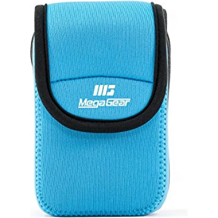 MegaGear Nikon Coolpix W300, AW130, Ricoh WG-30W, WG-50 Ultraleichte Kameratasche aus Neopren mit Karabiner Haken blau