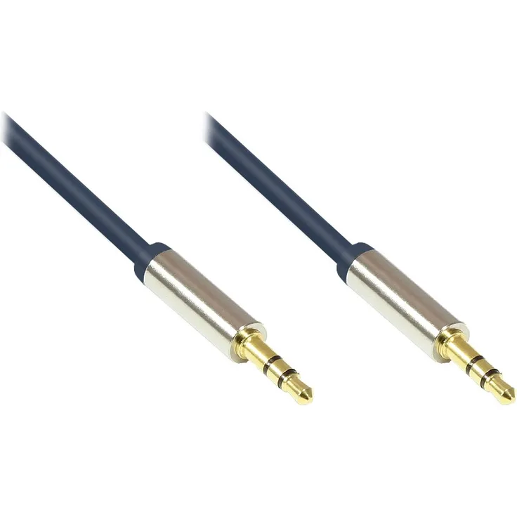 Good Connections GC-M0042 Audio Anschlusskabel High-Quality 2x 3,5 mm Klinkenstecker, OFC, Vollmetallgehäuse, 3m dunkel blau