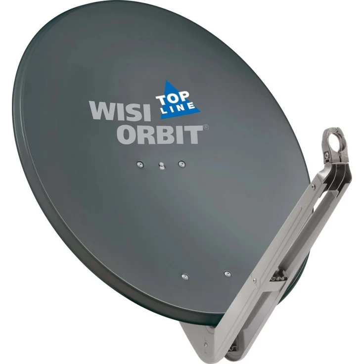 WISI Orbit Topline Satelliten Offset-Antenne OA85H in Basaltgrau ? 85cm Reflektor aus Aluminium mit 40mm LNB-Halterung, Feedarm und Mastschellen ? Komplette Sat Antenne mit Montagezubehör – Bild 1