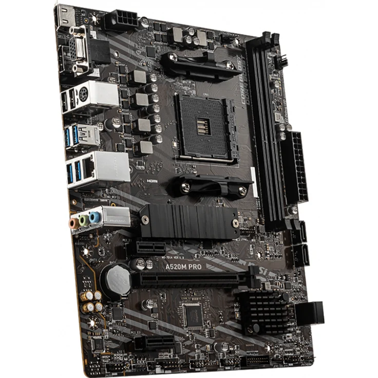 MSI A520M PRO - mini ATX, AMD A520, Sockel AM4, Dual-channel DDR4-SDRAM (A520M PRO) – Bild 1