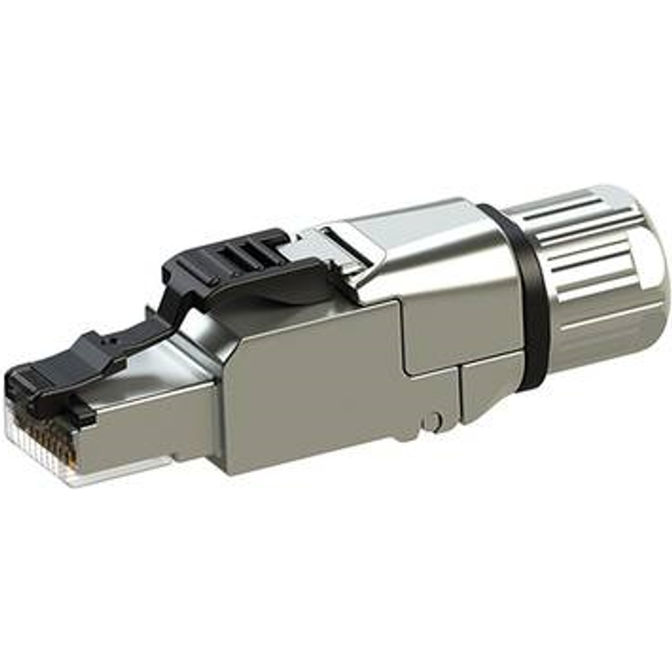 MFP8 T568B Cat.8.1 Stecker mit vormontierter Staubschutzkappe AWG26 (J00026A5007)