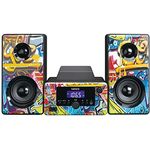 Lenco Stereoanlage MC-020 Kompaktanlage mit Bluetooth, USB und UKW-Radio (Weckfunktion, USB-Lader, Aux, Kopfhörerbuchse) 2 x 5 Watt (RMS), Tags
