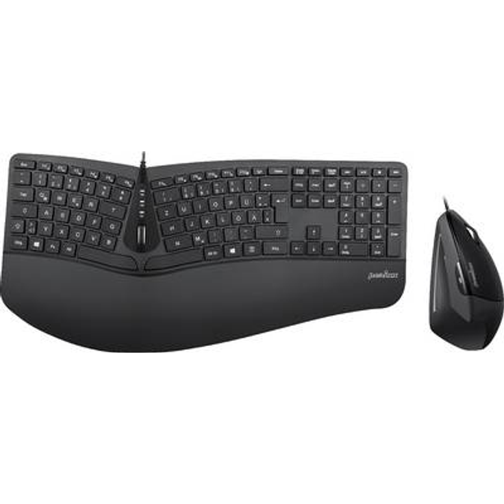 Perixx Periduo-505 - Tastatur-und-Maus-Set - mit Scroll-Rädchen - USB - QWERTZ - Deutsch - Schwarz (PERIDUO-505B)