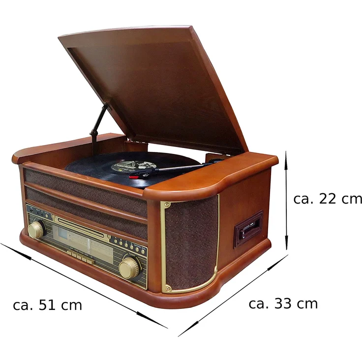 Cyberlux Nostalgie Plattenspieler CD/MP3 USB AUX-IN Bluetooth – Bild 4