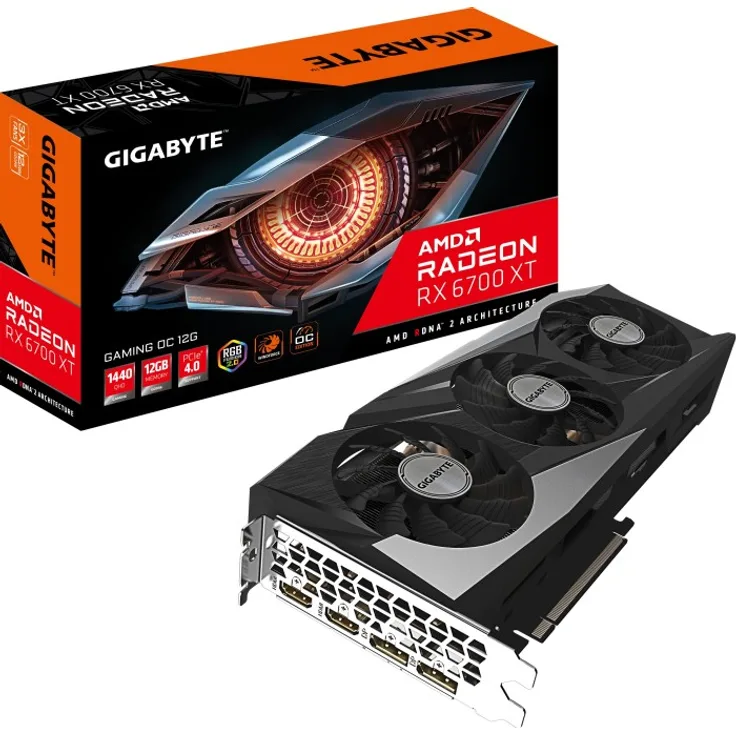 GIGABYTE Radeon RX 6700 XT Gaming OC 12G, 12GB GDDR6, 2x HDMI, 2x DP (GV-R67XTGAMING OC-12GD)