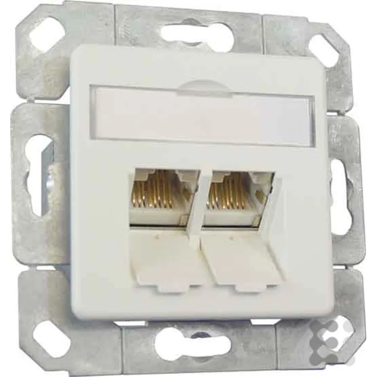 Metz Connect Anschlussdose,Kat.6 TN E-DATC6-2Upk-rws 2xRJ45,Upk,rws Kommunikationsanschlussdose Kupf