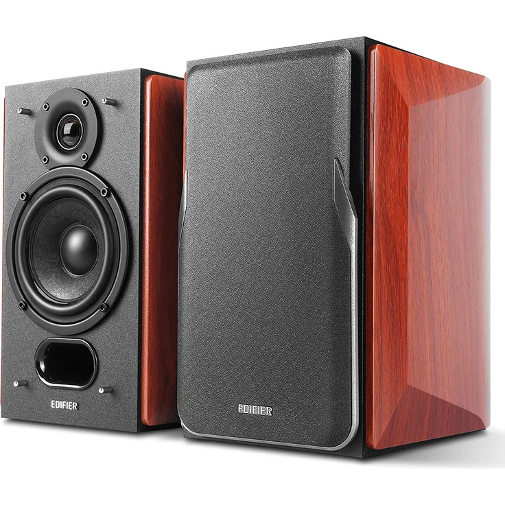 Edifier P17 Passive Regallautsprecher Paar 2-Wege-Lautsprecher mit eingebauter Wandhalterung, Perfekt für 5.1, 7.1 oder 11.1 Seiten- Heck Surround Setup, Benötigt Verstärker oder Empfänger zum Betrieb Regallautsprecher - 20 Watt - schwarz, Holz