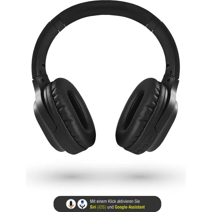 Leicke DJ Roxxx AirComfort Pro Bluetooth-Kopfhörer (Siri, Google Assistant, Bluetooth 5.0 + EDR, integriertes Mikrofon, SD-Kartenslot) schwarz