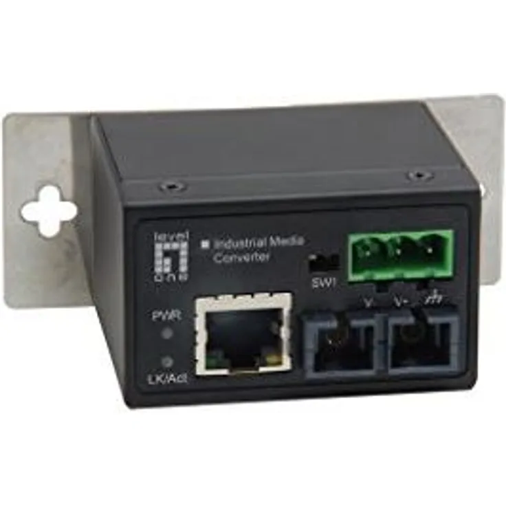 Level One 10-100BaseT to 100Base-FX Transceiver (2 km, MMF, RJ-45, ST)