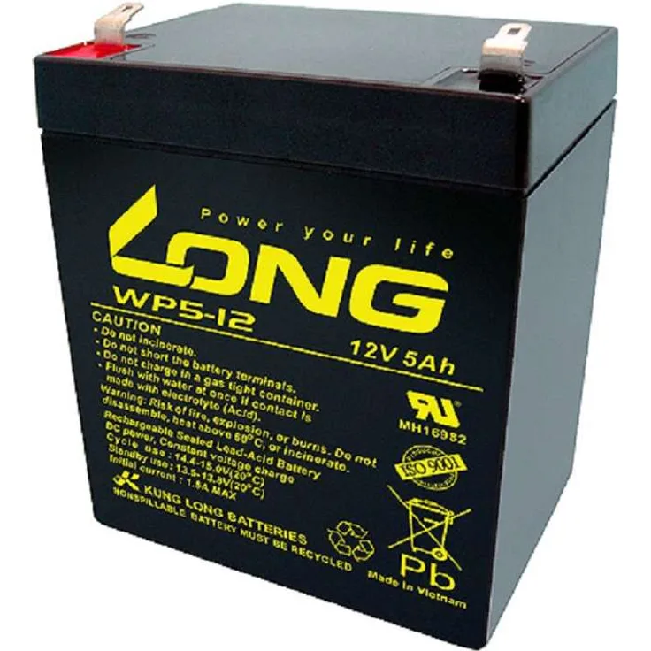 Kung Long Blei Akku 12V 5Ah WP5-12 Faston 6,3 mm
