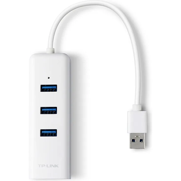 USB 3.0 to Gigabit Ethernet Network Adapter with 3Port USB 3.0 Hub 1 USB 3.0 connector 1 Gigabit Ethernet port 3 USB 3.0 ports 2 in 1 USB adapter