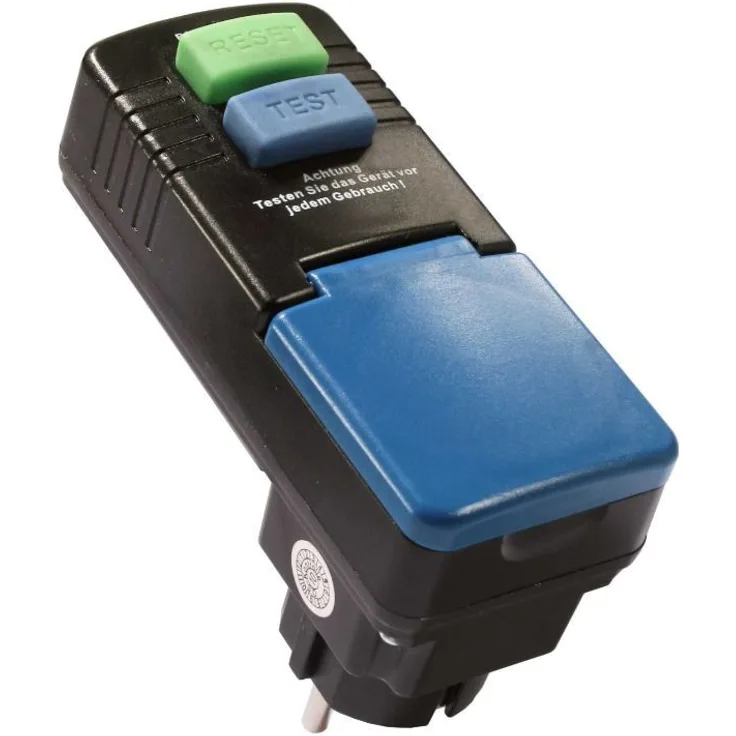 as – Schwabe Personenschutz-Zwischenstecker 30 mA – Schuko 230 V, 16 A max. 3500 W Leistung – Personenschutz-Stecker zum Schutz vor Stromschlägen - Funktionsanzeige und Testschaltung – IP44 I 45230