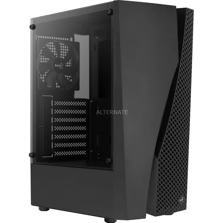 Aerocool Wave-G-BK-v1 Tower-Gehäuse, schwarz, Tempered Glass