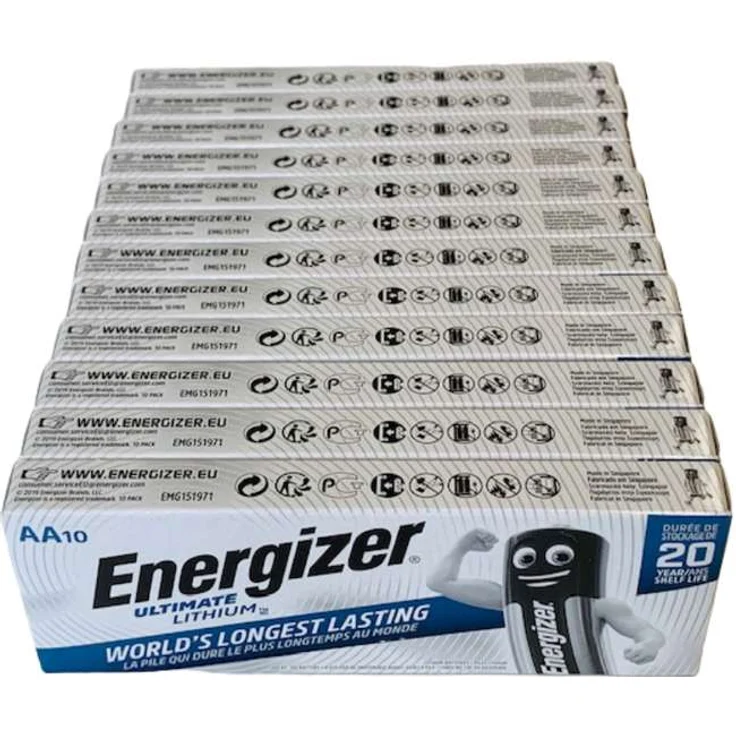 120x Energizer Ultimate Batterie Lithium LR06 1.5V AA Mignon L91