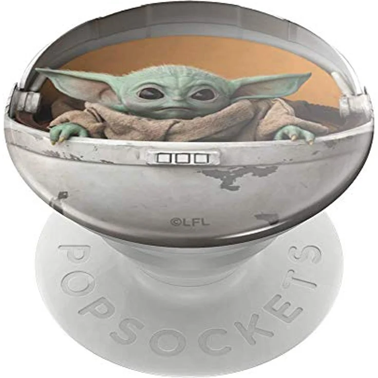 PopSockets PopGrip - Ausziehbarer Sockel und Griff für Smartphones und Tablets mit einem Austauschbarem Top - The Child Pod (Baby Yoda) – Bild 1
