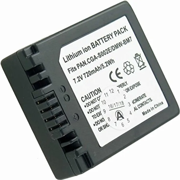 AccuCell Akku passend für Panasonic CGA-S002, CGR-S002, DMW-BM7