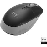 Logitech kabellose Maus M190, geschwungenes Design für beidhändige Nutzung, Batterielebensdauer von 18 Monaten + Stromsparmodus, USB-Empfänger, präzise Kontrolle dank breitem Rad und Tasten - Grau