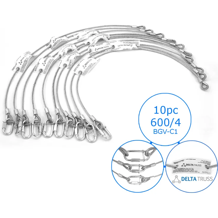 Sicherheitsfangseil 600x4mm - 10er Set - Safety nach BGV-C1 bis 10kg