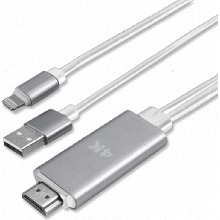 4smarts Lightning auf HDMI Kabel inkl. Ladefunktion 1.8m, weiß