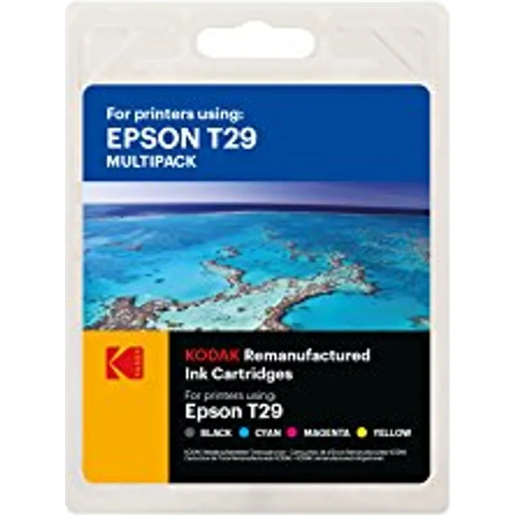 Kodak Supplies 185E002921 Tinte (4) 305 Seiten schwarz und 300 Seiten color 4x 12ml multicolor passend für Epson XP335 kompatibel zu C13T29864012