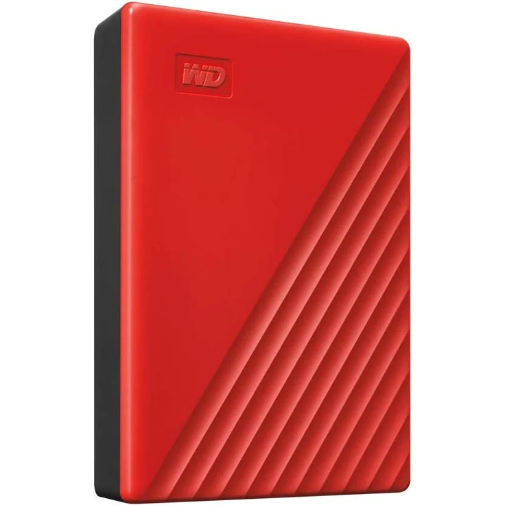WD My Passport WDBPKJ0040BRD - Festplatte - verschlüsselt - 4 TB - extern (tragbar) - USB 3.2 Gen 1 - 256-Bit-AES - Rot (WDBPKJ0040BRD-WESN) – Bild 2