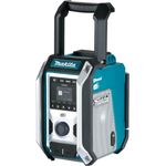 Makita DMR 115 mit Akku 3 Ah + Ladegerät Baustellenradio mit Bluetooth, geeignet für Outdoor, spritzwassergeschützt, blau