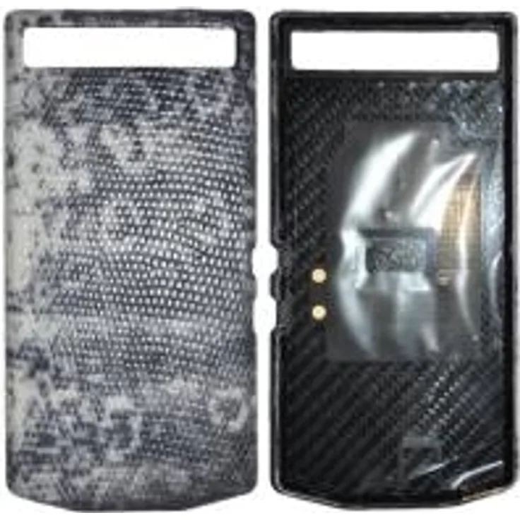 Blackberry 10253 PD Leder Batterie Door Tasche P`9982 Lizard grau
