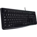 Logitech K120 Kabelgebundene Business Tastatur für Windows und Linux, USB-Anschluss, Leises Tippen, Robust, Spritzwassergeschützt, Tastaturaufsteller, Französisches AZERTY-Layout