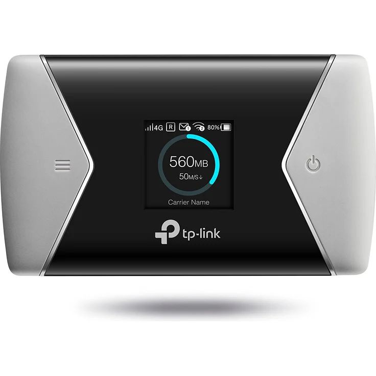 TP-Link M7650 mobiler WLAN Router (4G-LTE bis zu 600Mbit-s Download- 50Mbit-s Upload, Hotspot, Cat11, 3000mAh Akku, LCD Display, kompatibel mit allen europäischen SIM Karten) schwarz-silber – Bild 1