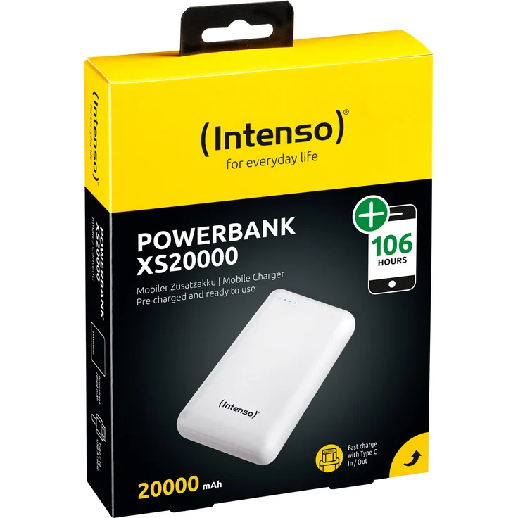 Intenso XS20000, externes Ladegerät, 20000 mAh, geeignet für Smartphones, Tablets, PCs, Digitalkameras, Nintendo Switch, Powerbank, weiß (7313552) – Bild 7