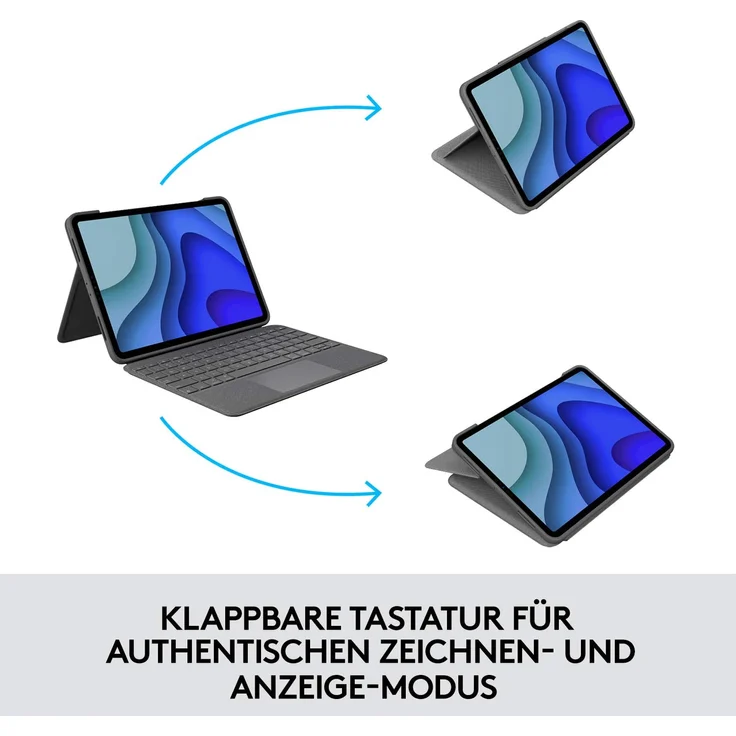 Logitech Folio Touch mit Trackpad und Smart Connector für Apple iPad Pro 11'', Deutsch (920-009745) – Bild 2