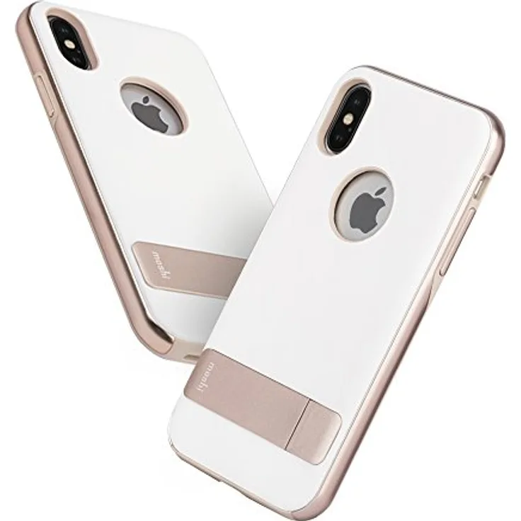 Moshi Kameleon Schutzhülle mit Aufsteller für Das iPhone X - Elfenbeinweiß