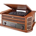 Dual NR 50 DAB Stereo-Nostalgie-Komplettanlage mit Plattenspieler (UKW-DAB(+) Radio, CD (MP3), USB, Kassettenabspieler, AUX-In, Direct-Encoding-Funktion, Fernbedienung) Braun