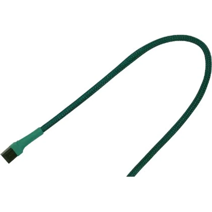 Nanoxia 900500001 3-Pin Molex Verlängerungskabel, 60 cm, Grüner Sleeve