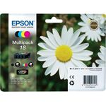 Epson Orginal 18 Tinte Gänseblümchen, XP-305 XP-402 XP-215 XP-312 XP-315 XP-412 XP-415 XP-225 XP-322 XP-325 XP-422 XP-425,Normalverpackung,Standard, (Multipack, 4-farbig)